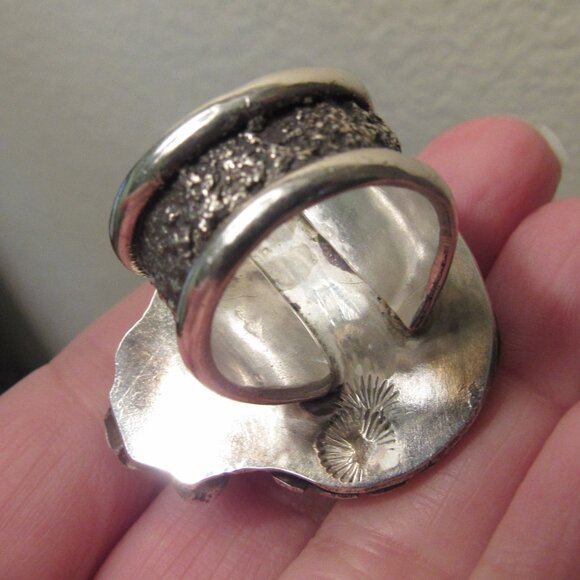 Rare High Horse Silver Exquisite Custom Huge Flashy Mexican Fire Opal Ring .925 - Picture 14 of 14